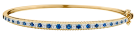 .50 Carat of Diamonds & Blue Sapphire Bangle, 14kt Yellow Gold.....................NOW