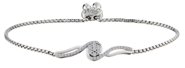 Created White Sapphire "Flower" Bolo Bracelet, Silver.....................NOW