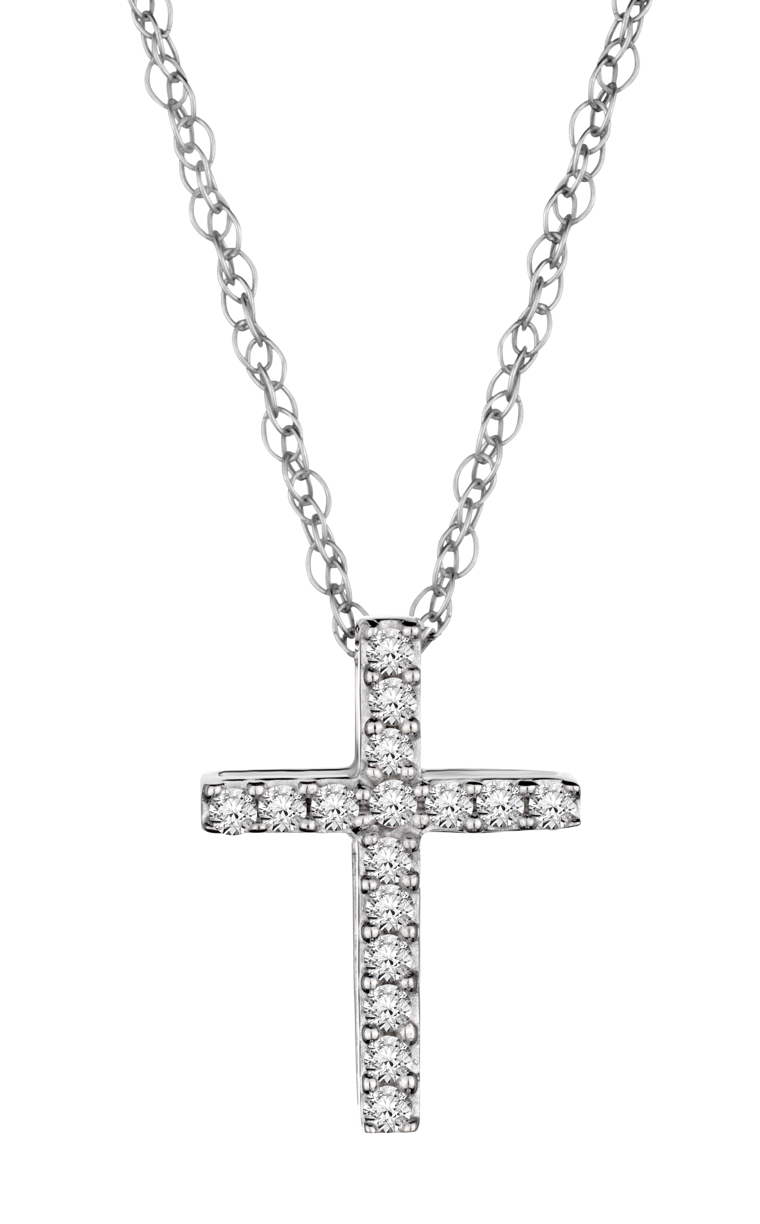 .10 Carat of Diamonds Cross Pendant, 10kt White Gold
