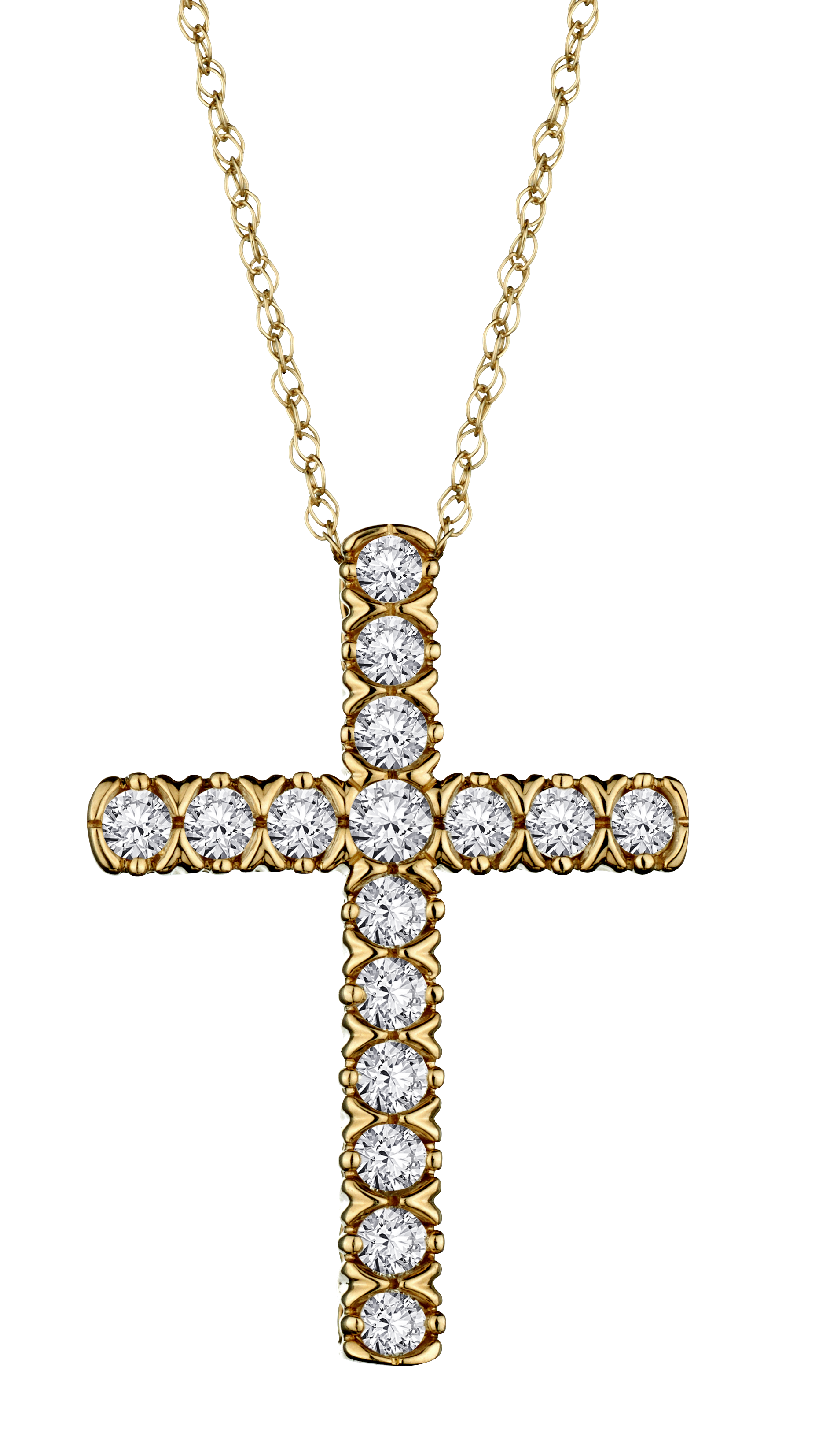 Cross Gold Chains Transparent Sparkling Cross Chain 9ct Gold Gear