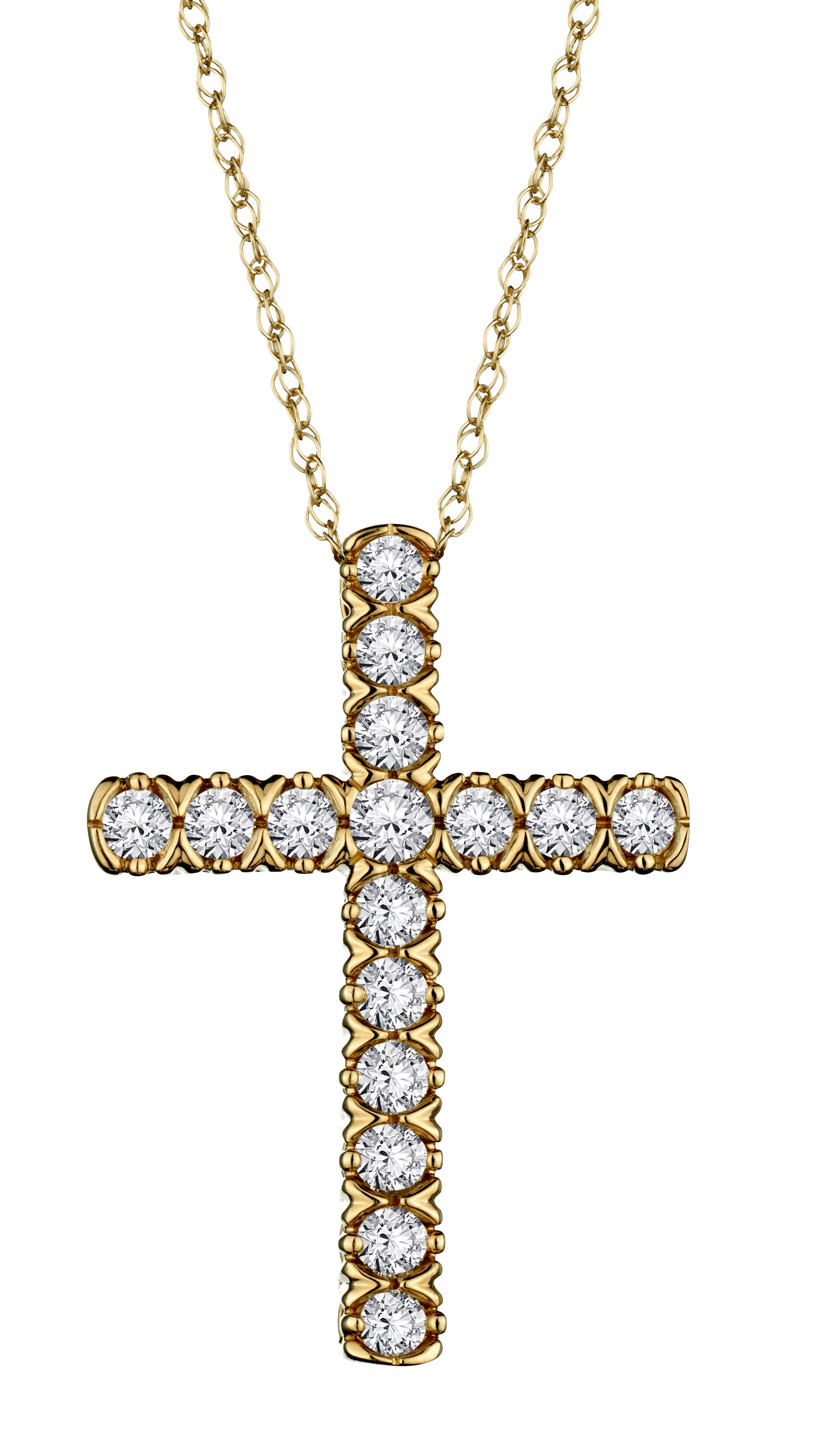 .50 Carat of Diamonds Cross Pendant, 10kt Yellow Gold.....................NOW