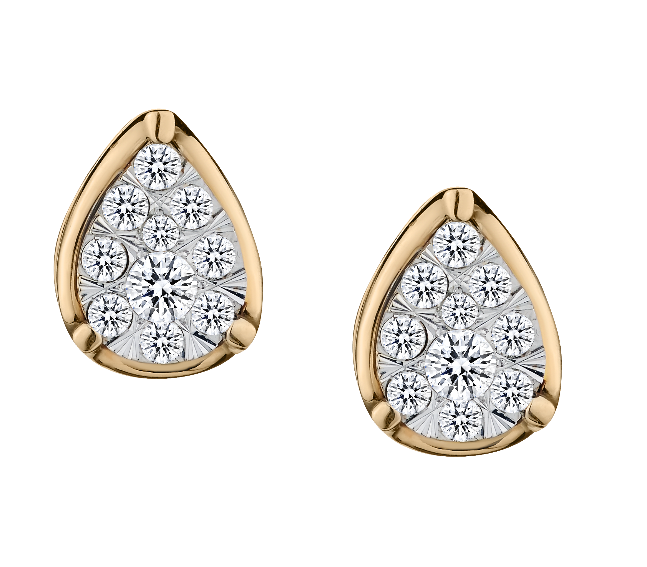 .50 Carat of Diamonds Pear Shaped Pave Earrings, 14kt Two Tone.....................NOW