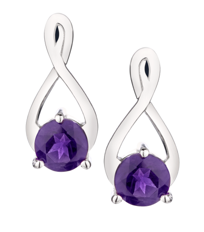 .80 Carat of Genuine Amethyst "Infinity" Earrings, Silver.....................NOW