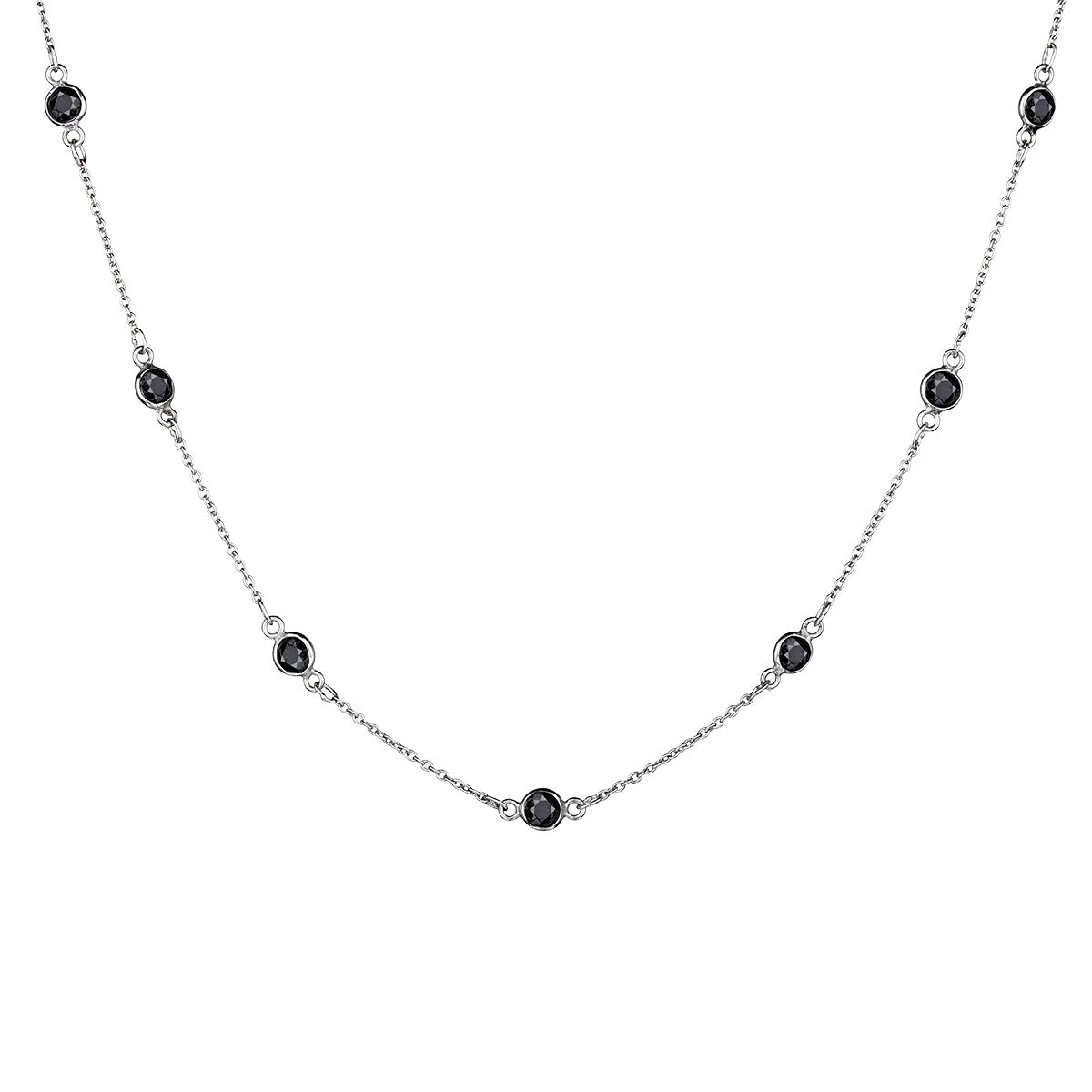 Genuine Black Sapphire Necklace,  Sterling Silver. Necklaces and Pendants. Griffin Jewellery Designs. 