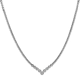 3.00 Carat Diamond Necklace.  10kt White Gold tennis style necklace, set with 75 Round Brilliant cut diamonds in prong settings. Necklaces and Pendants. Griffin Jewellery Designs.