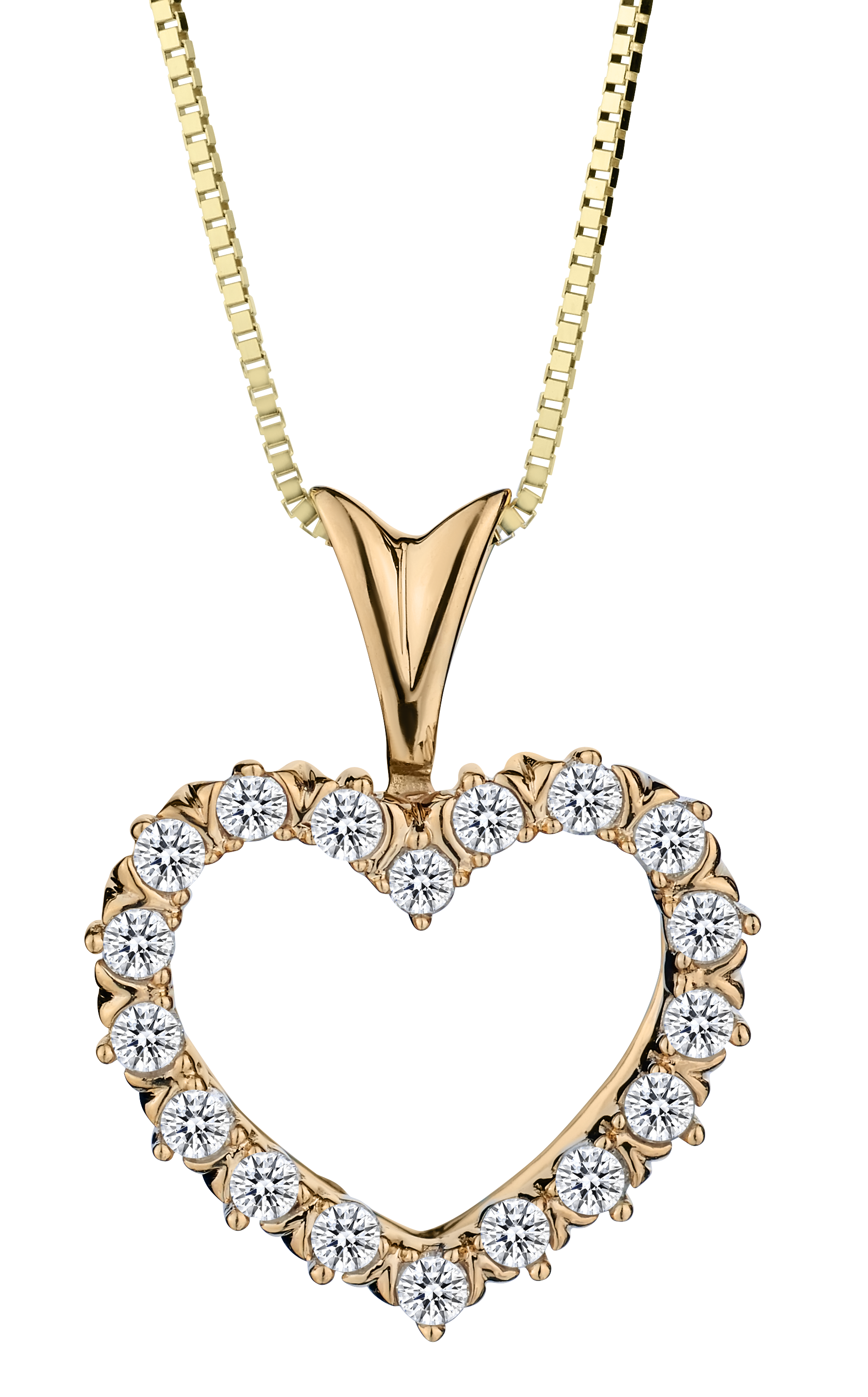 .25 Carat of Diamonds Heart Pendant, 10k Yellow Gold.....................NOW