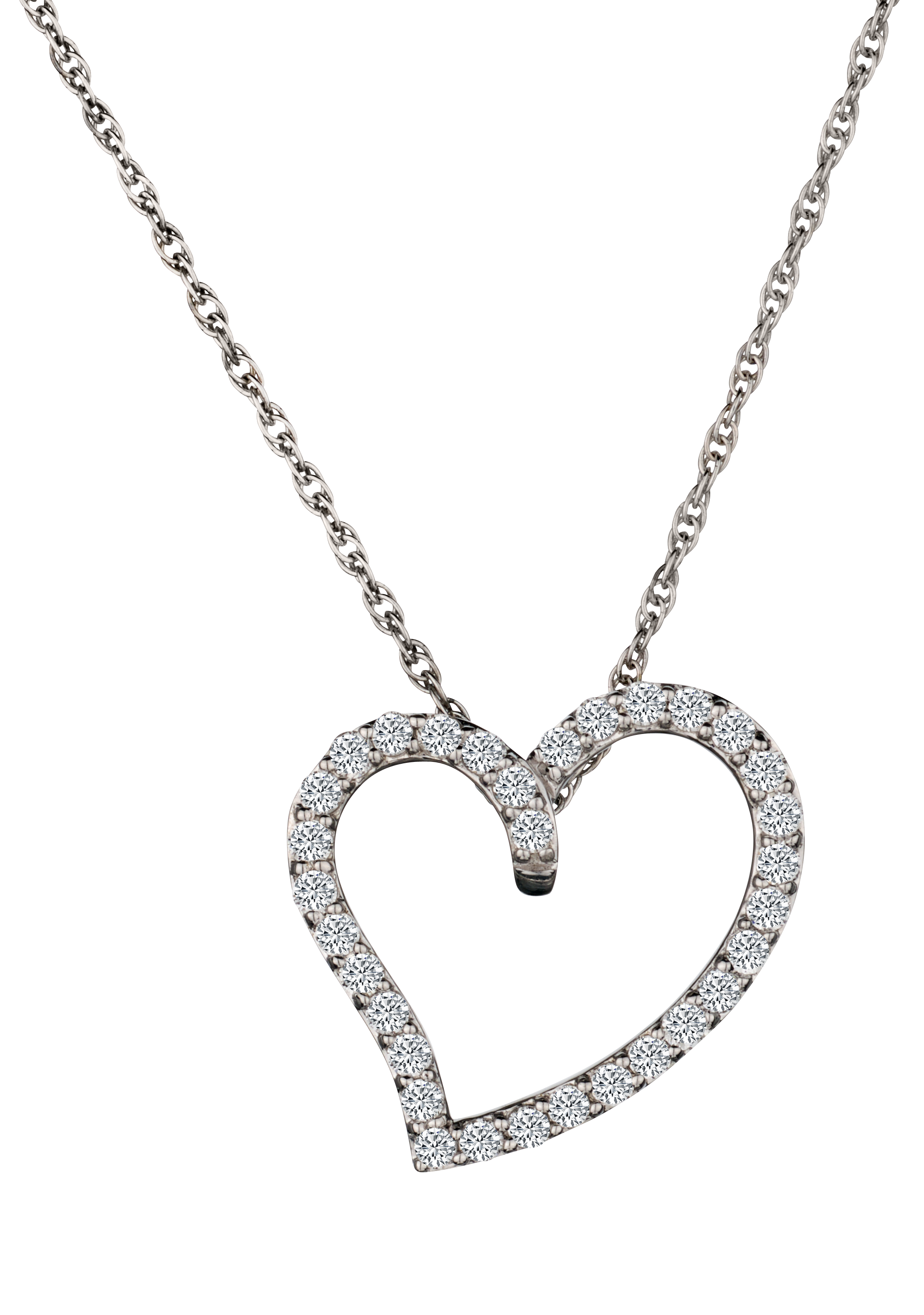 50 Carat of Diamonds Heart Pendant, Sterling