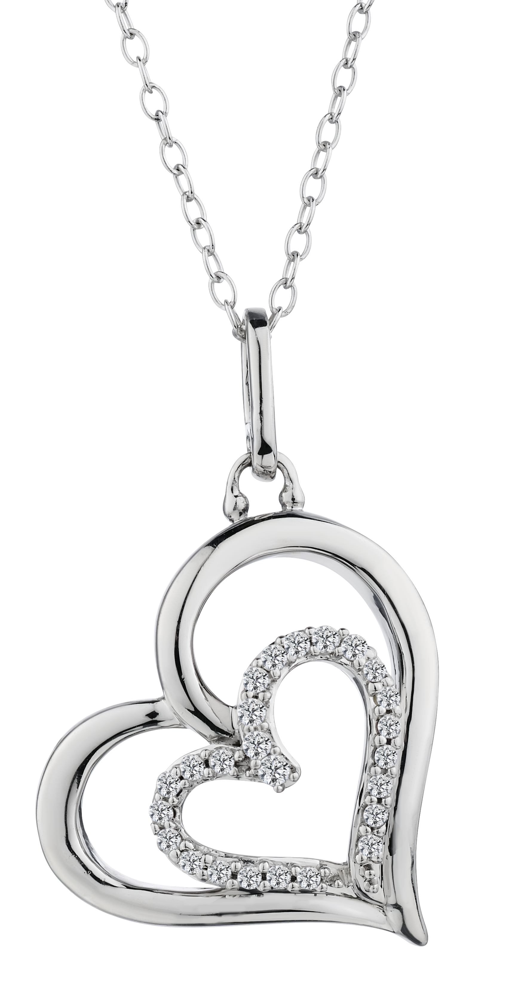 15 Carat of Diamonds Double Heart Pendant,