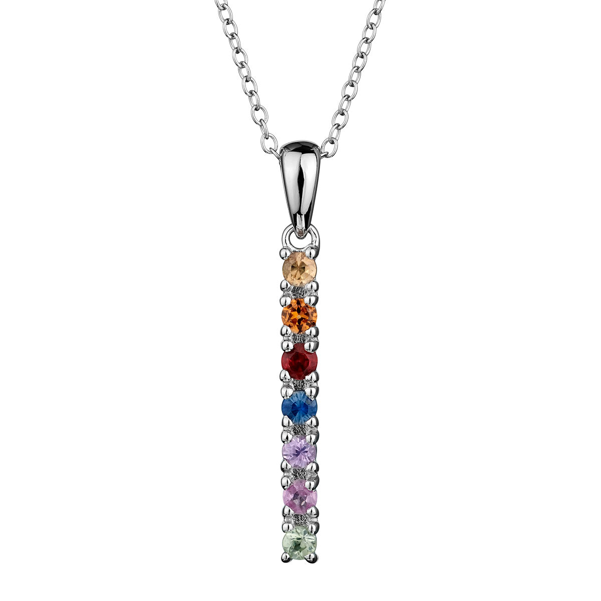 .55 Carat Genuine Multi-Colour Sapphire Pendant,  Sterling Silver. Necklaces and Pendants. Griffin Jewellery Designs. 