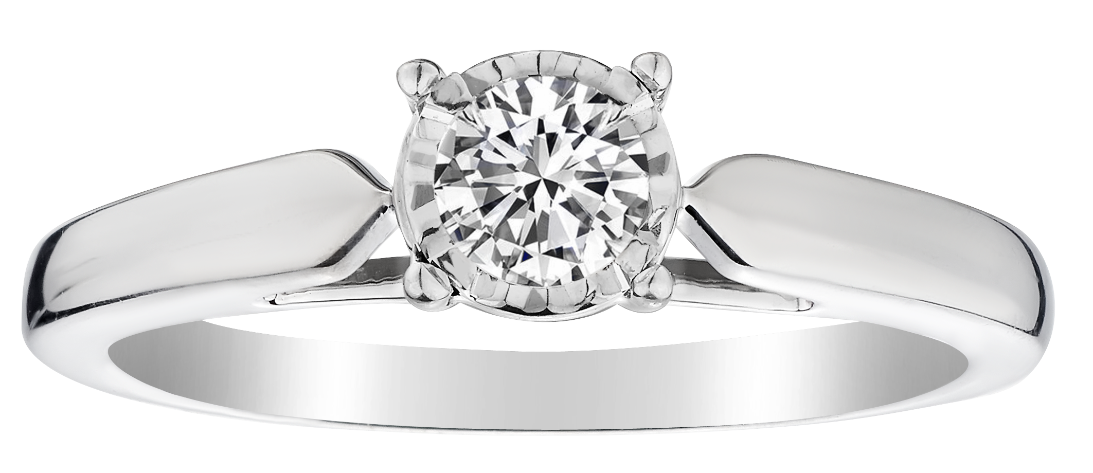 10kt White Gold .33 Carat of Diamond "Miracle" Diamond Engagement Ring. Round Brilliant Cut