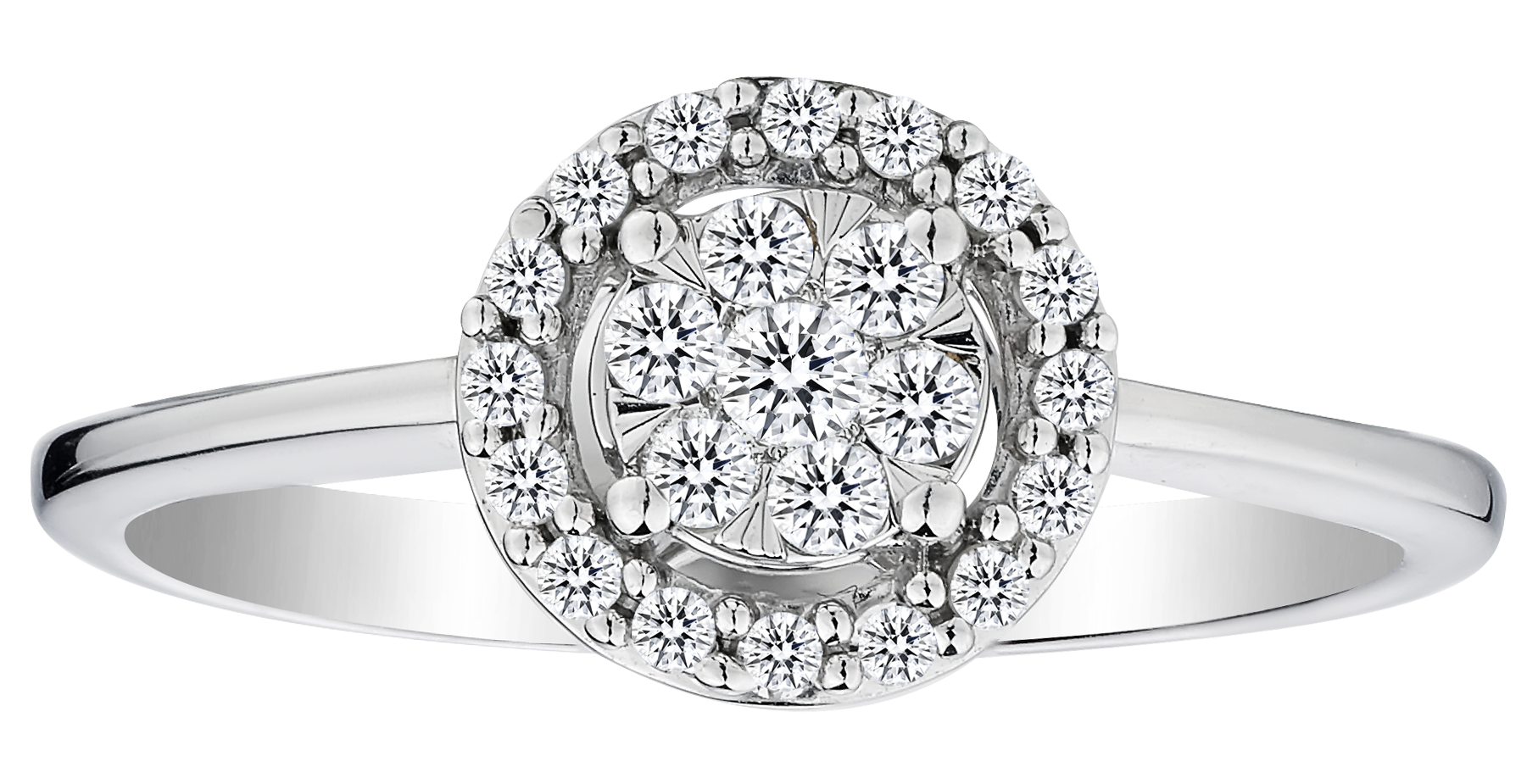 25 Carat of Diamonds Halo Ring, 10kt White