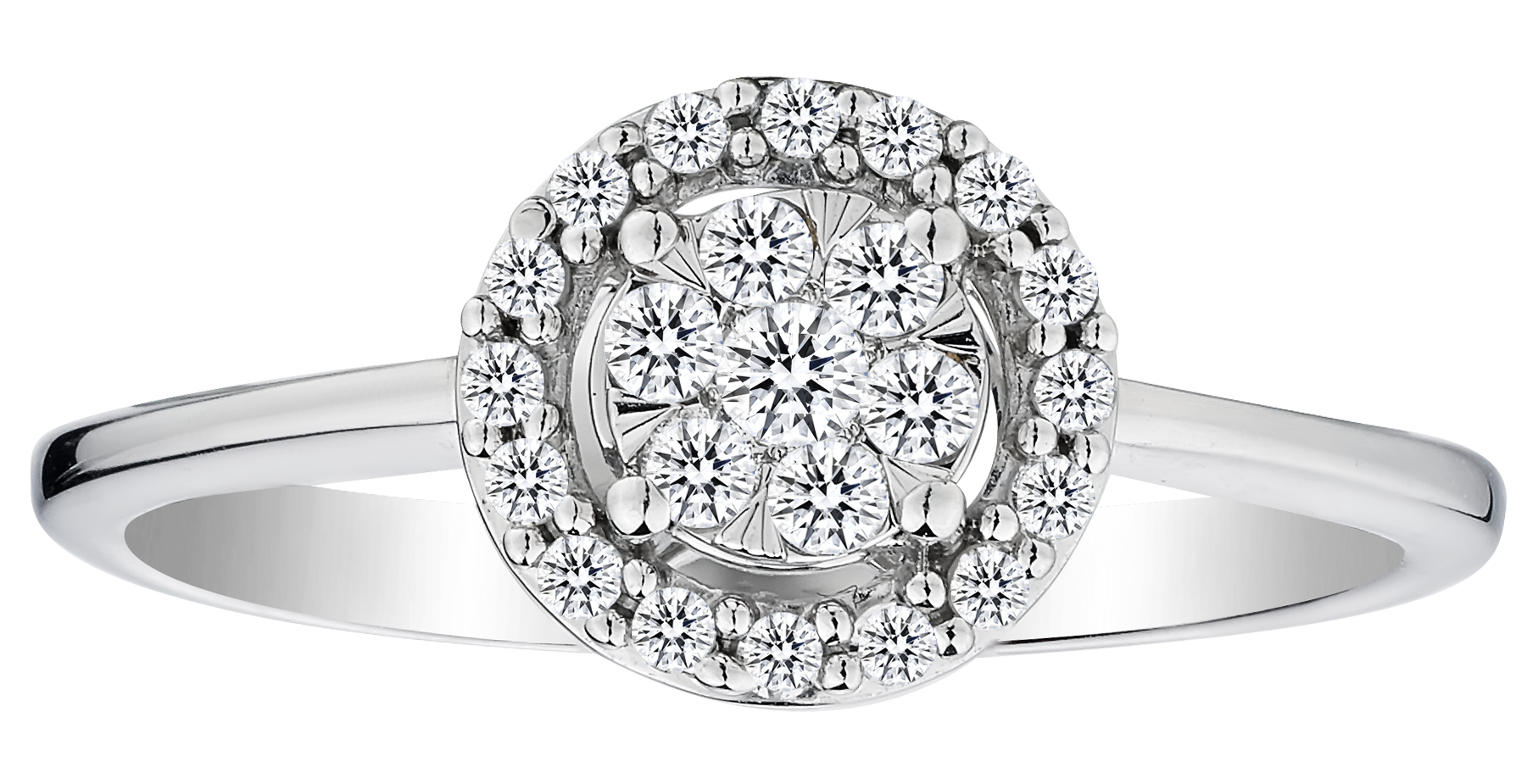 .25 Carat of Diamonds Halo Ring, 10kt White Gold.....................NOW