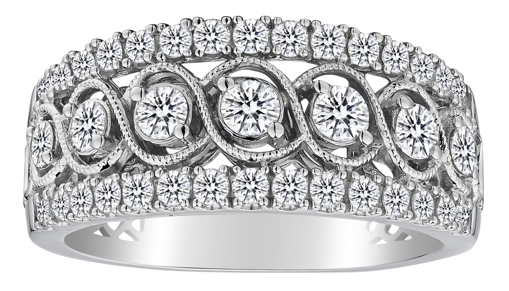 1.00 Carat of Diamonds Band, 10kt White Gold.....................NOW