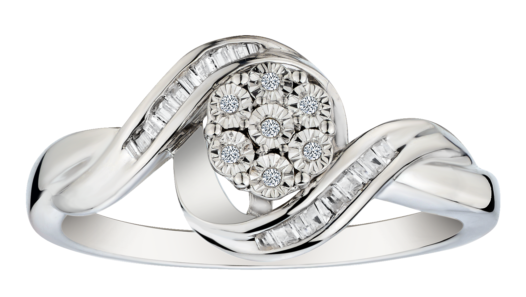 11 Carat of Diamonds Miracle Cluster Ring Silver.NOW