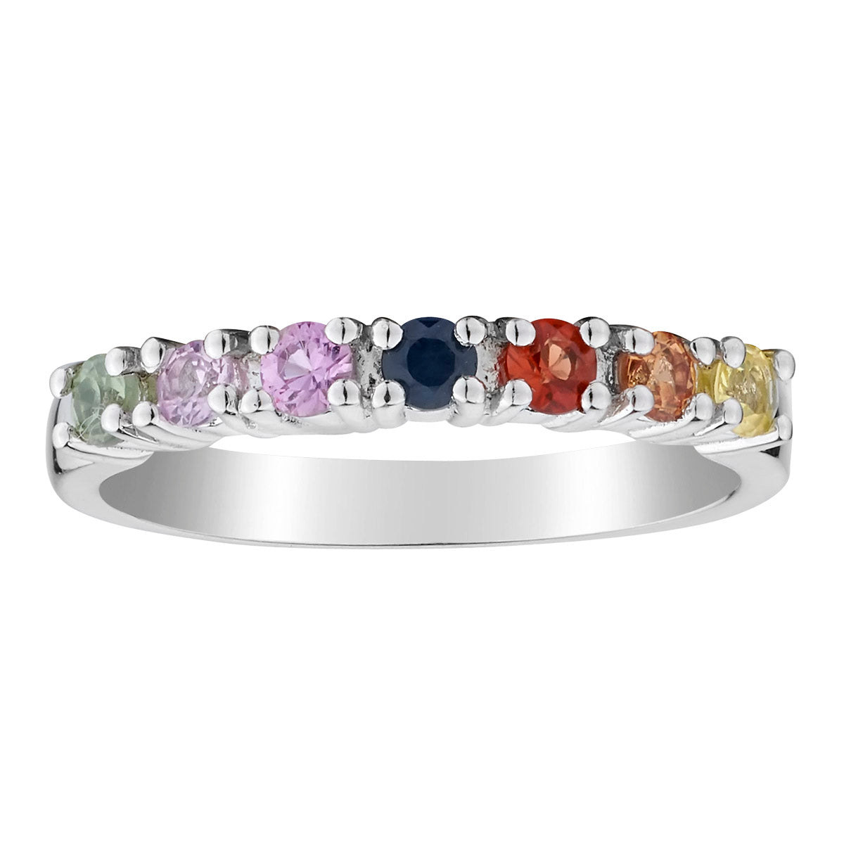 .55 Carat Genuine Multi Sapphire Ring,  Sterling Silver. Gemstone Rings. Griffin Jewellery Designs
