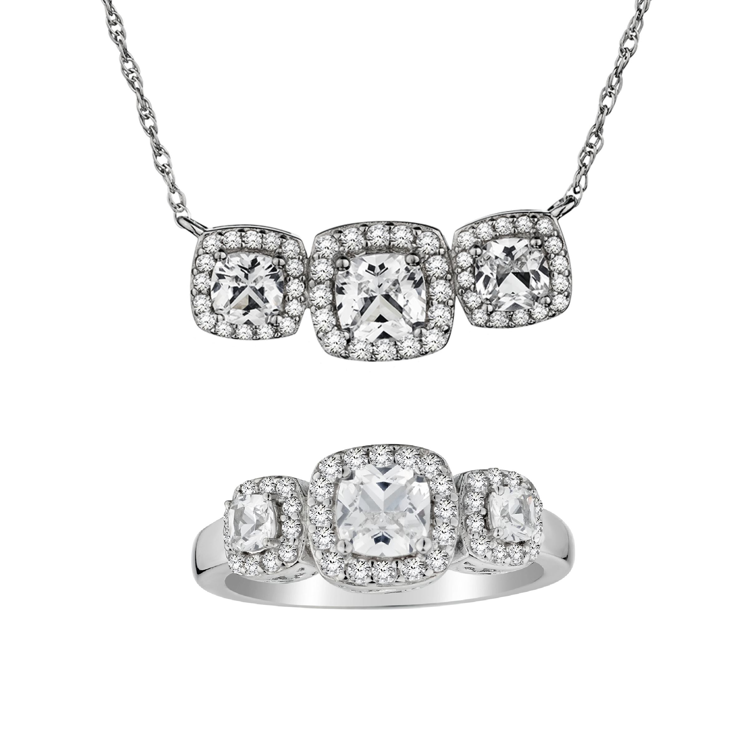 Created white sapphire necklace deals