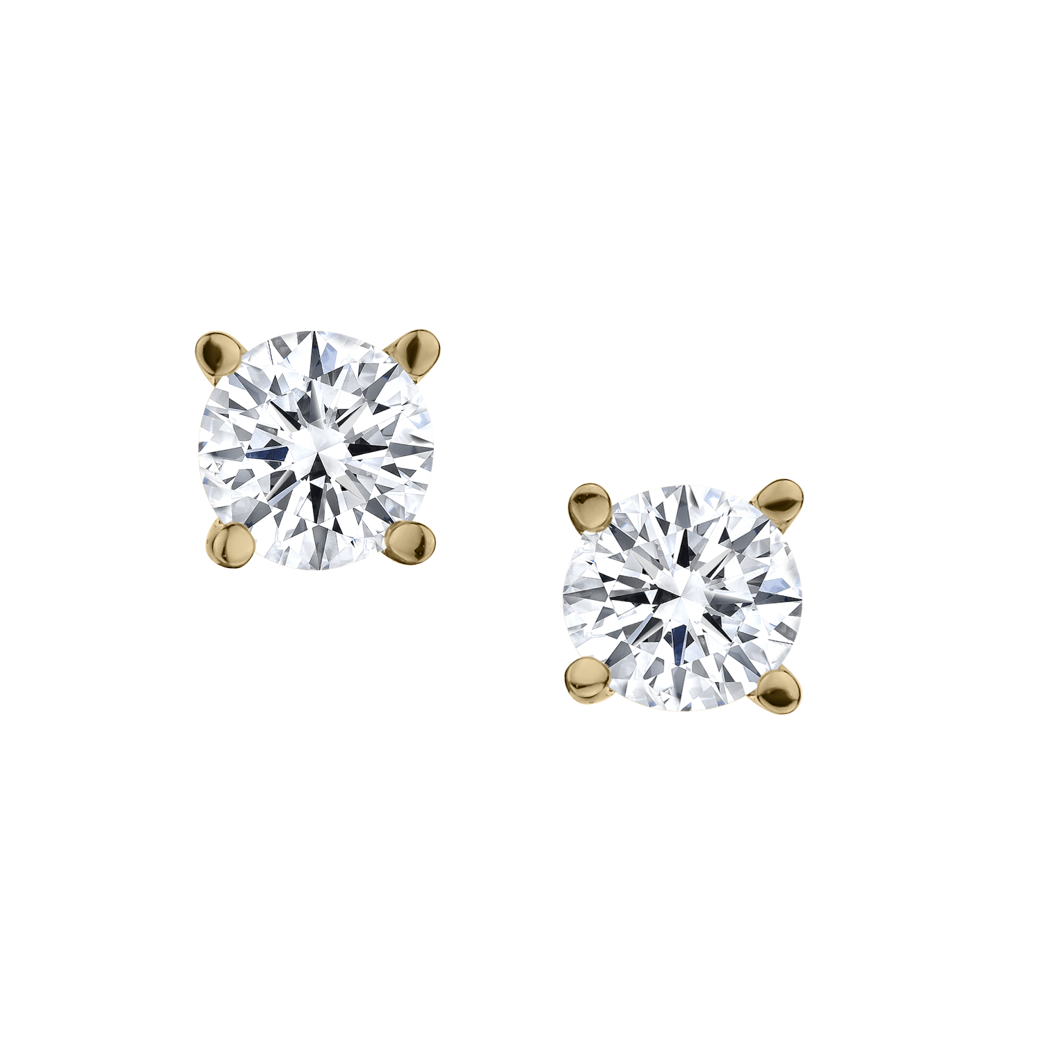 1.00 Carat Screwback Diamond Stud Earrings,  14kt Yellow Gold. Griffin Jewellery Designs