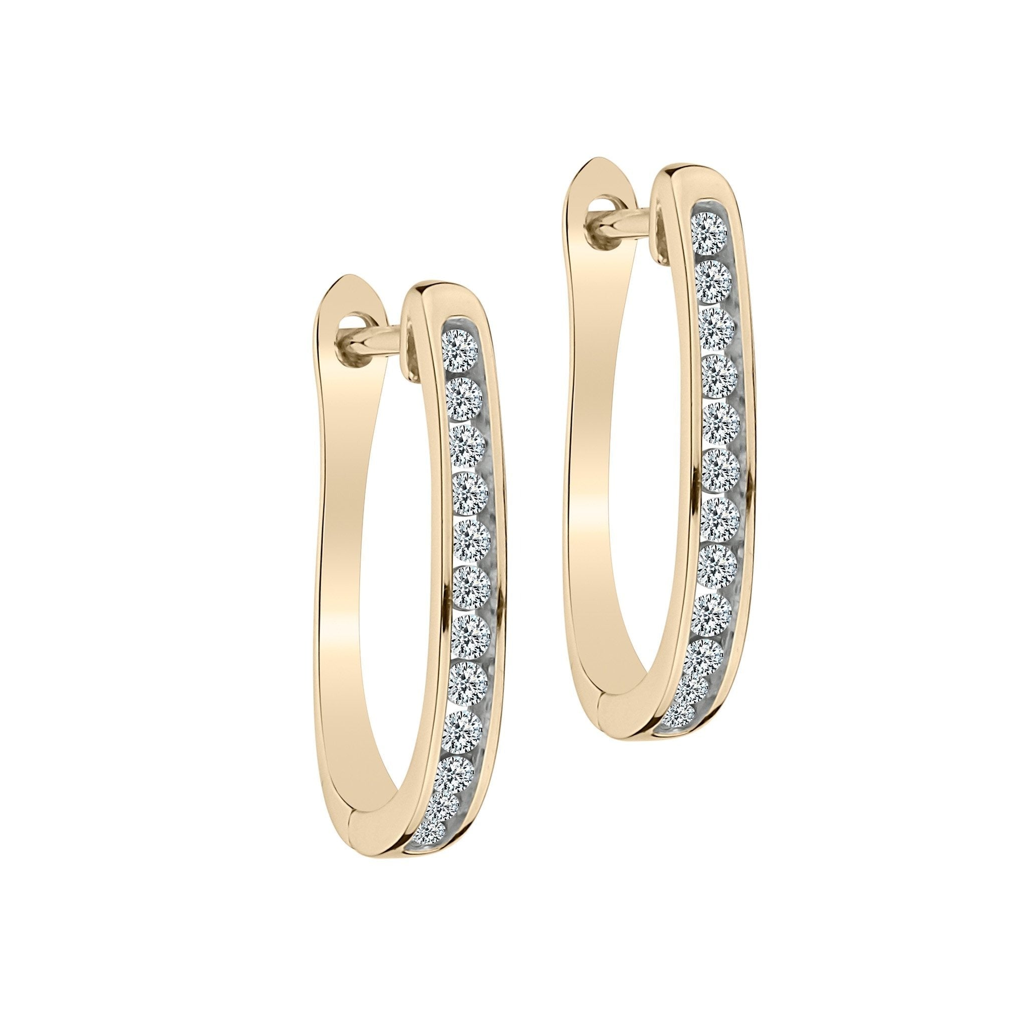 .25 CARAT DIAMOND HOOP EARRINGS, 10kt YELLOW GOLD. Hoops. Hoop Earrings. Griffin Jewellery Designs