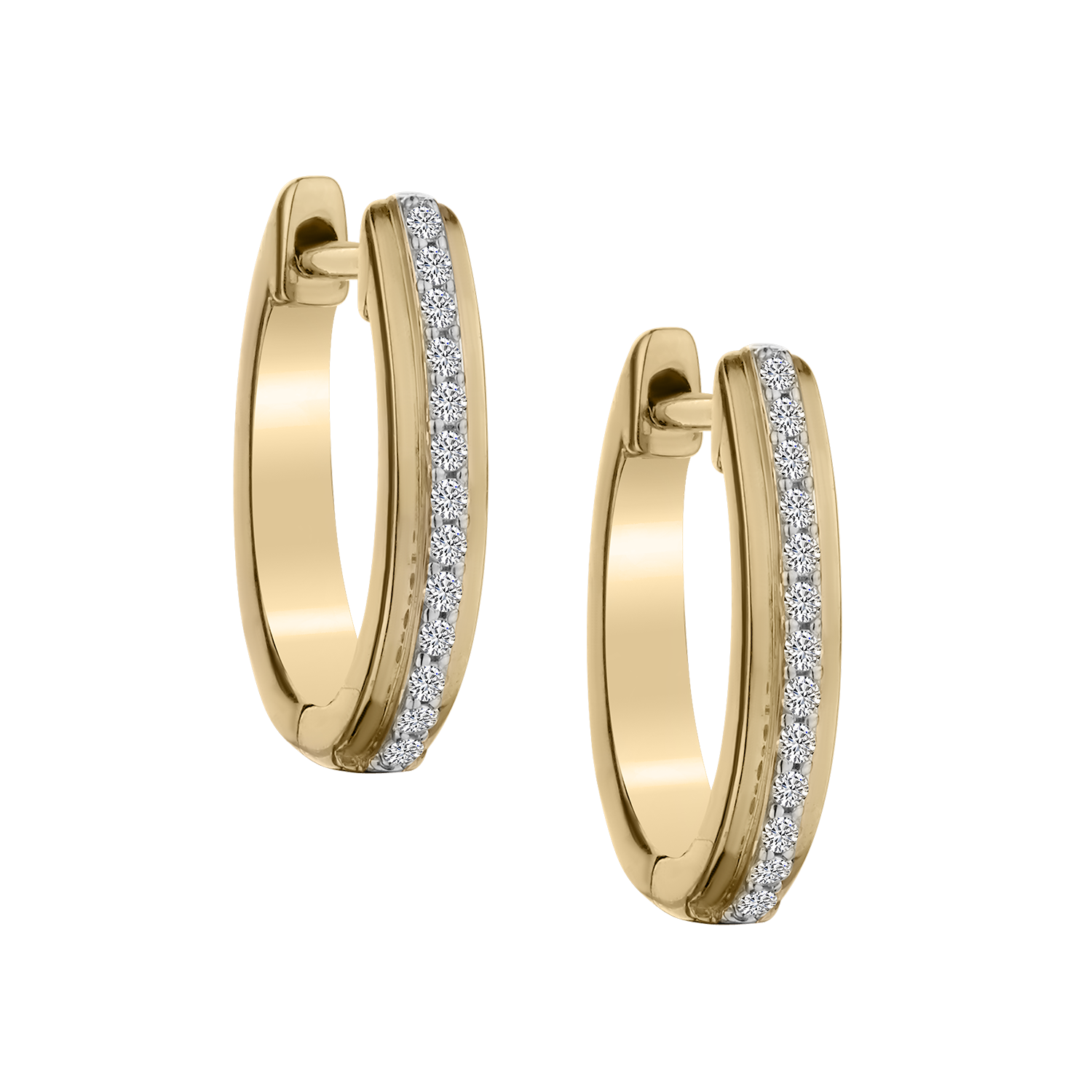 15 Carat of Diamonds Hoop Earrings 10kt Yellow Gold
