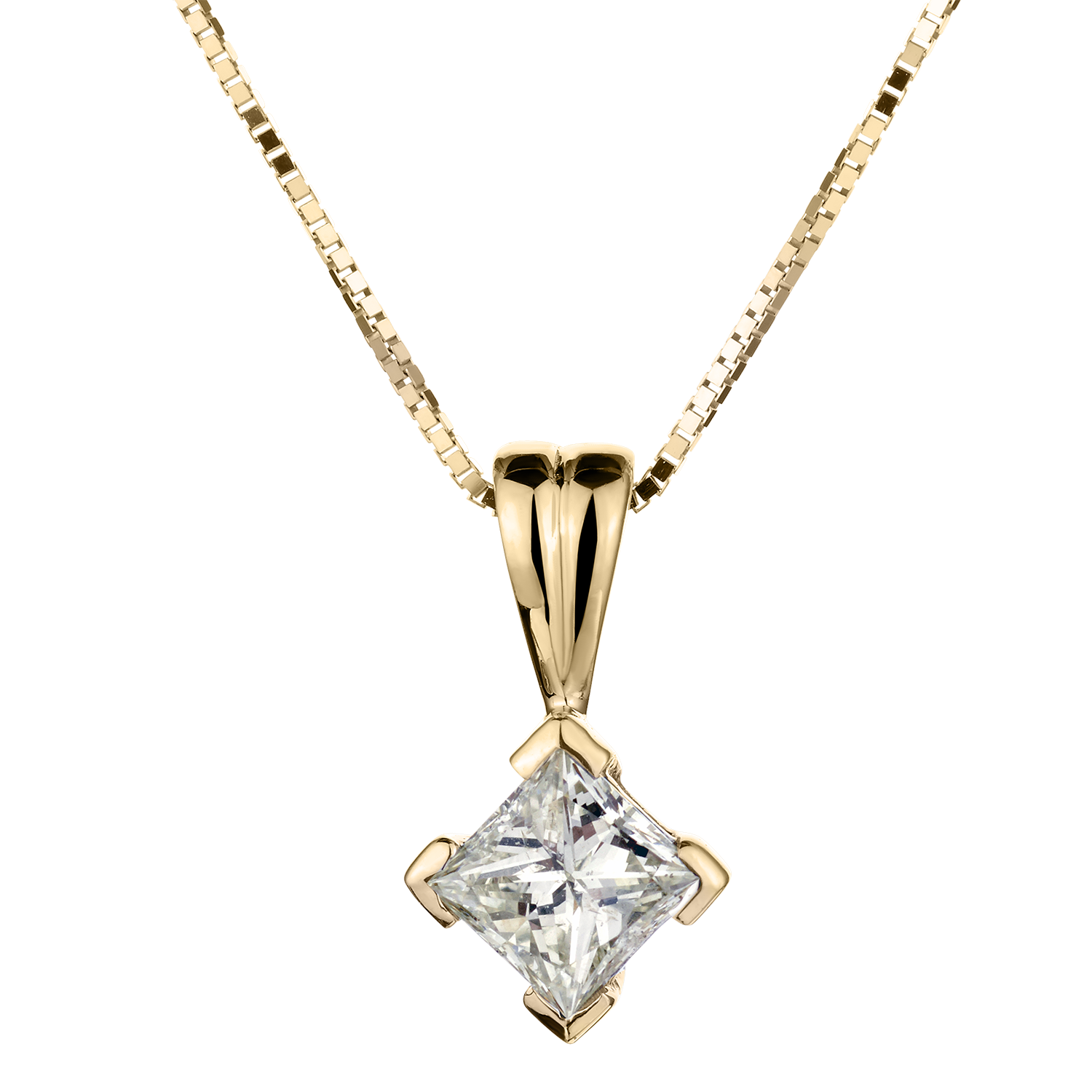 .22 Carat Diamond Canadian Princess Pendant,  10kt White And Yellow Gold. Necklaces and Pendants. Griffin Jewellery Designs.
