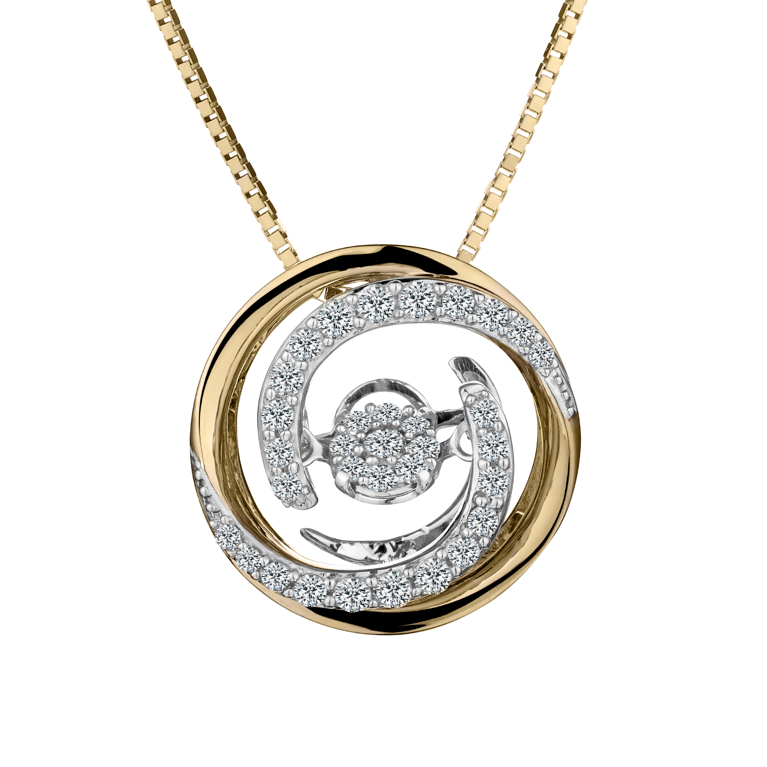 .25 Carat Diamond "Shimmer" Pendant,  10kt White and Yellow Gold (Two Tone). Necklaces and Pendants. Griffin Jewellery Designs.