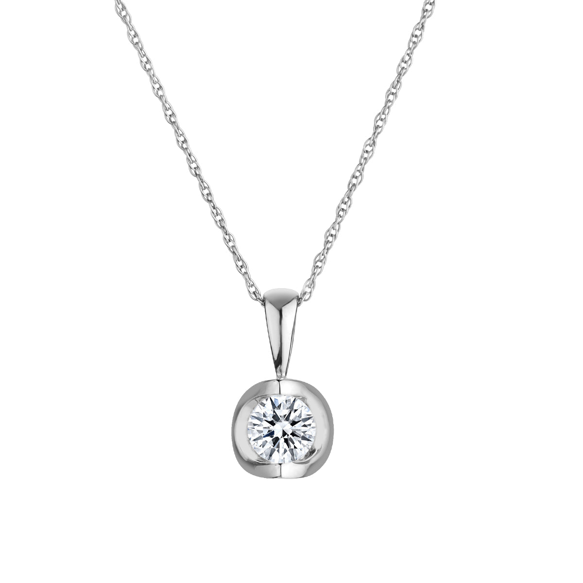 .40 Carat Diamond Tulip Pendant,  14kt White Gold.Necklaces and Pendants. Griffin Jewellery Designs. 