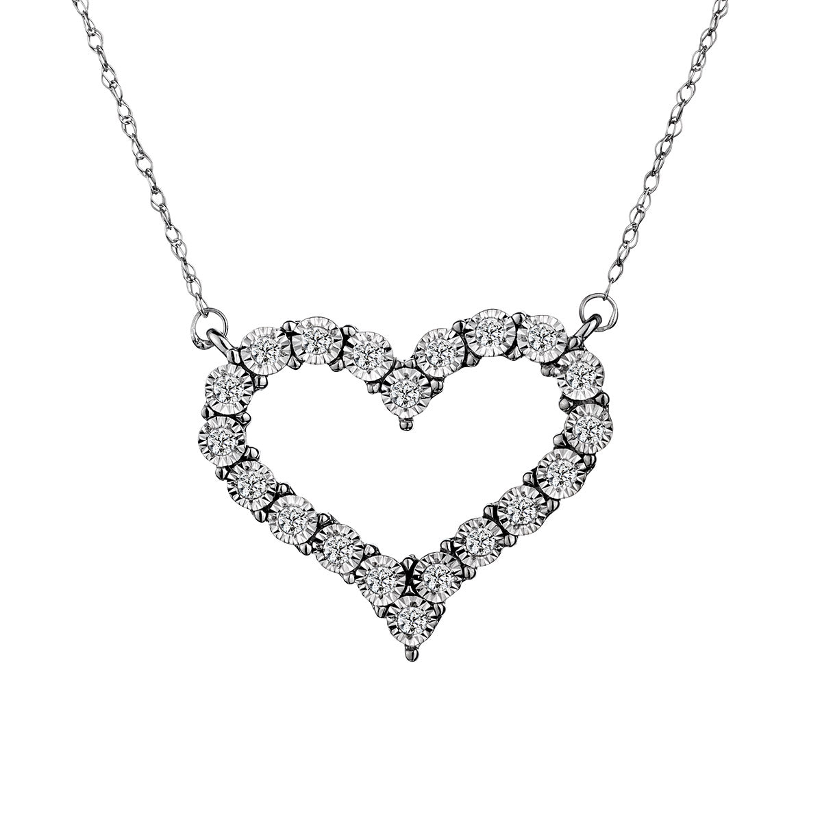 .16 Carat of Diamonds Heart Pendant,  10kt White Gold. Necklaces and Pendants. Griffin Jewellery Designs.