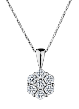 .50 Carat Lab Grown Diamond "Flower" Pendant, Sterling Silver. Necklaces and Pendants. Griffin Jewellery Designs.