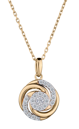 .25 Carat Diamond "Bloom" Pendant, Sterling Silver (Gold Plated). Necklaces and Pendants. Griffin Jewellery Designs.