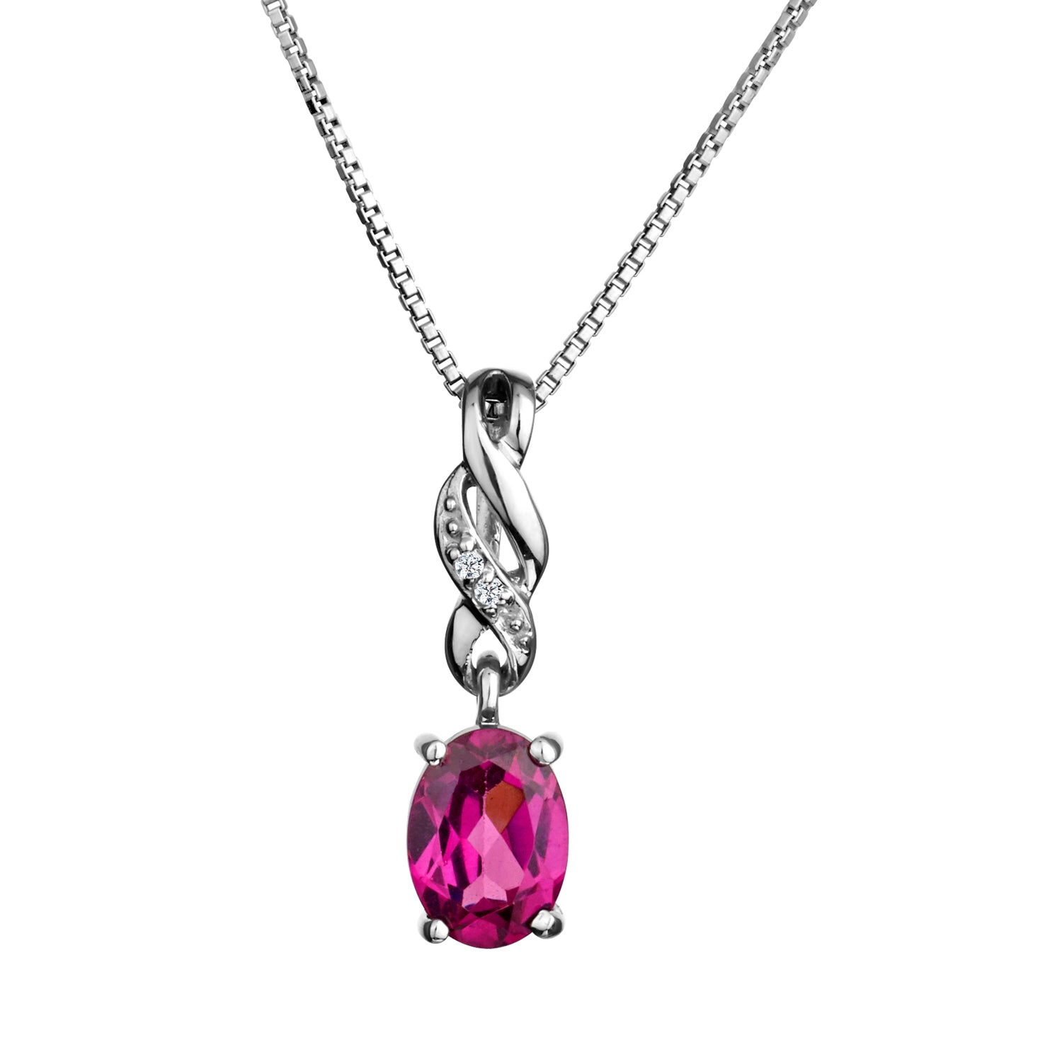 Genuine Rhodolite Garnet Diamond Pendant,  Sterling Silver. Necklaces and Pendants. Griffin Jewellery Designs. 