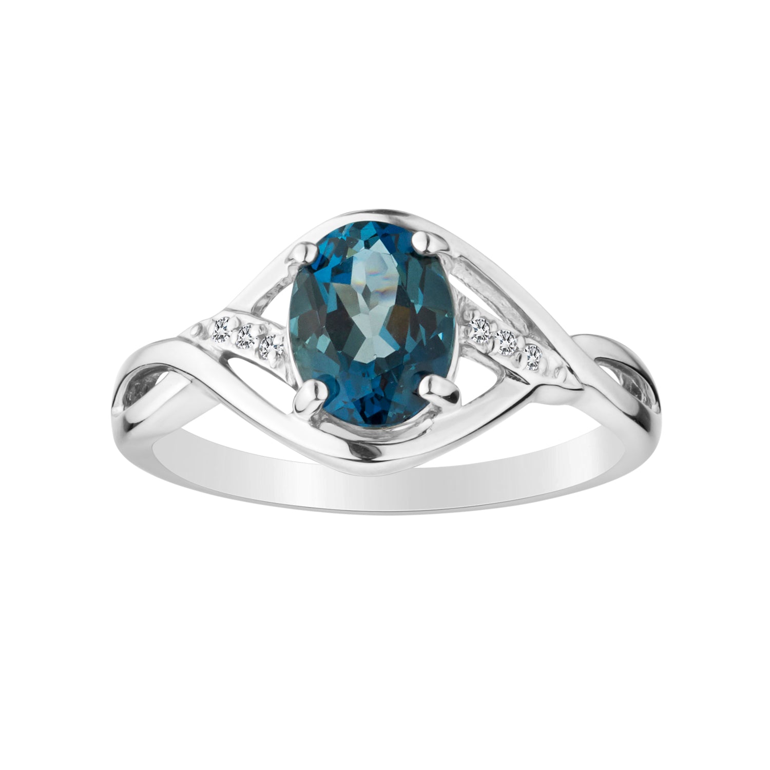 Genuine London Blue Topaz Diamond Ring,  Sterling Silver. Gemstone Rings. Griffin Jewellery Designs