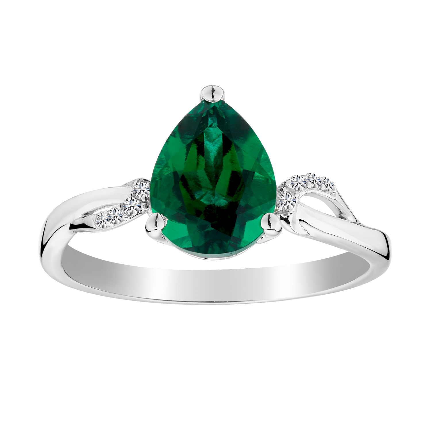 Emerald and white sapphire ring discount