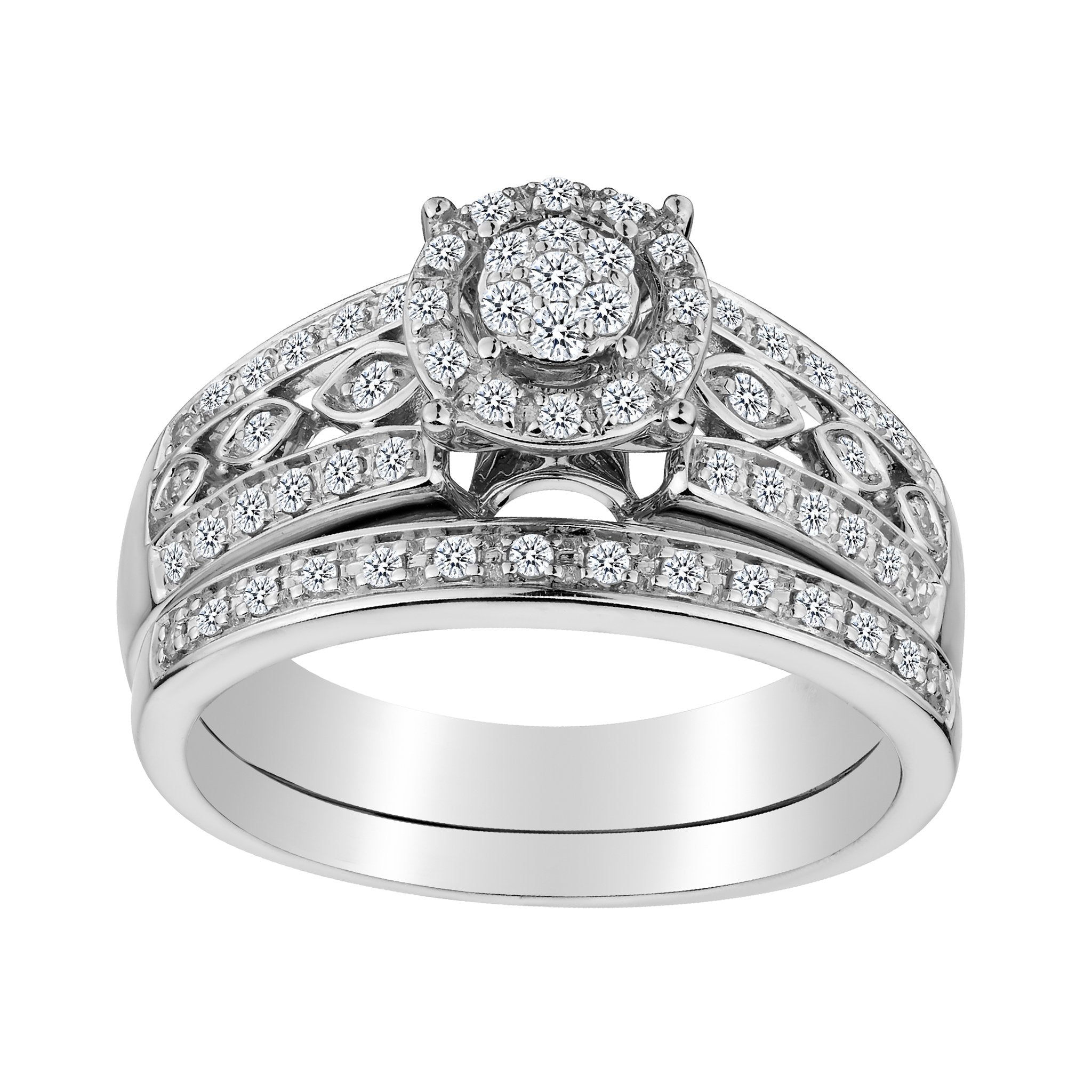 .45 Carat Diamond "Empress" Engagement Ring Set,  10kt White Gold. Griffin Jewellery Designs