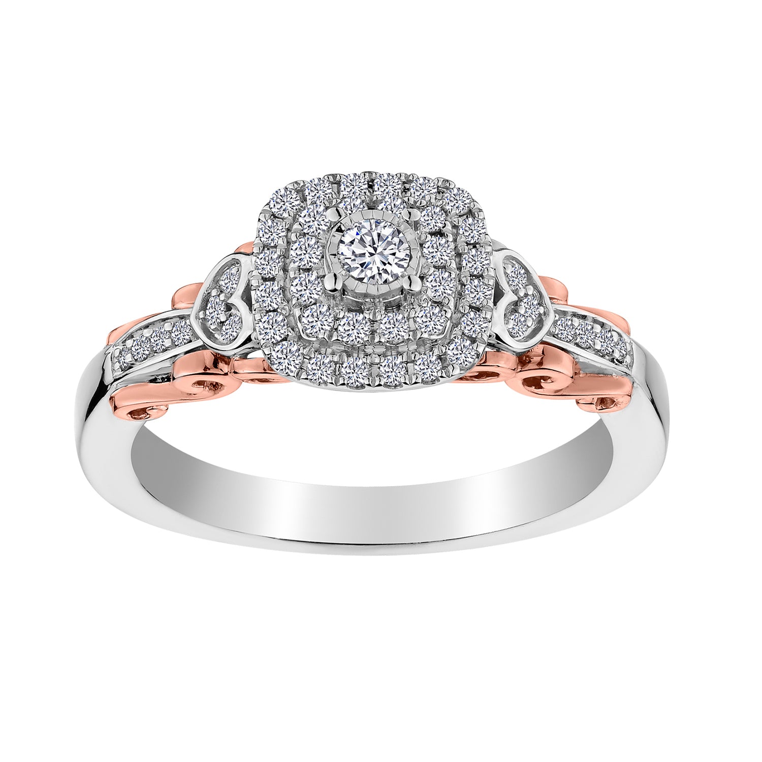 .33 Carat Diamond Pave Ring,  10kt White & Rose Gold (Two Tone). Griffin Jewellery Designs