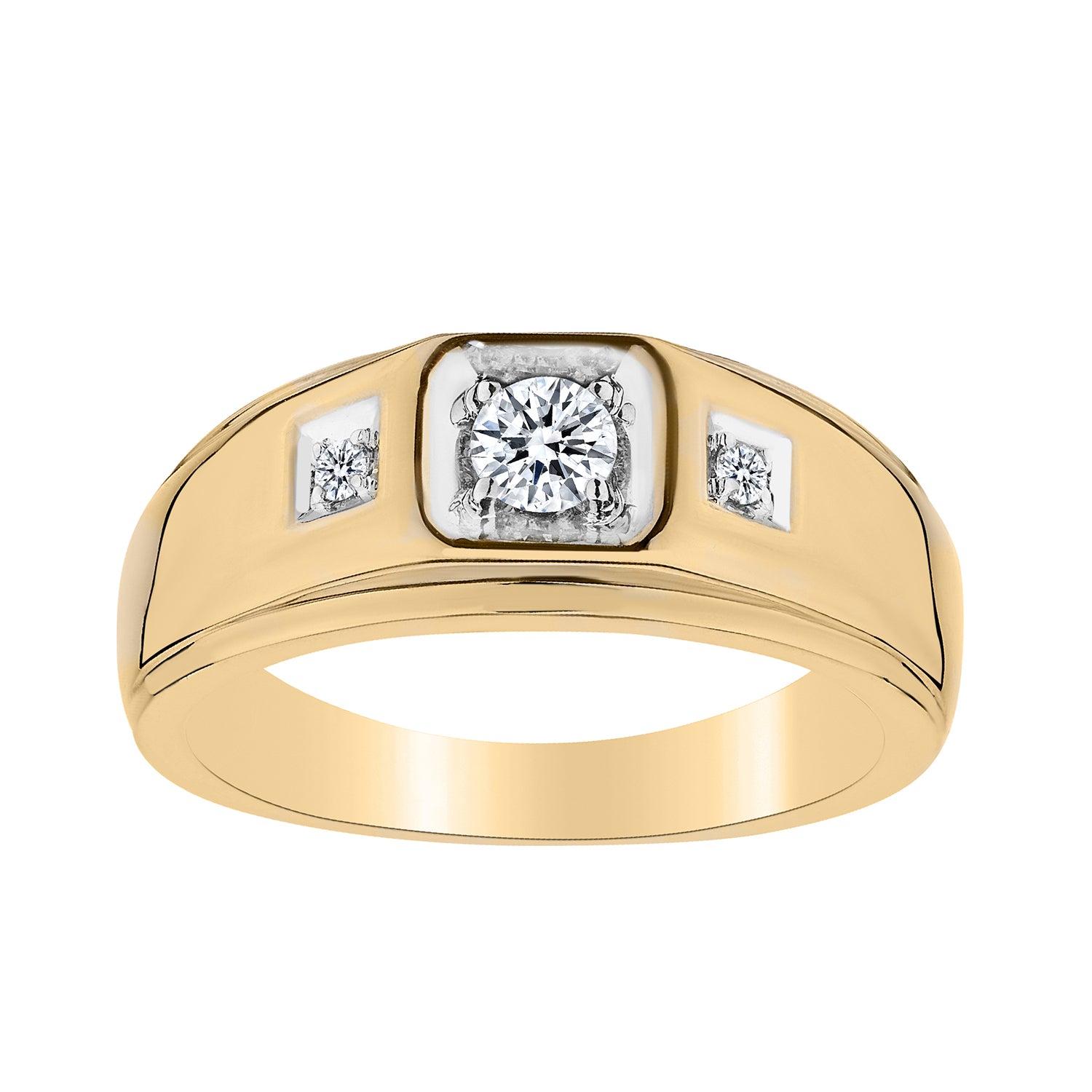 .33 CARAT DIAMOND "PAST, PRESENT, FUTURE" GENTLEMAN'S RING, 10kt YELLOW GOLD…......................NOW - Griffin Jewellery Designs