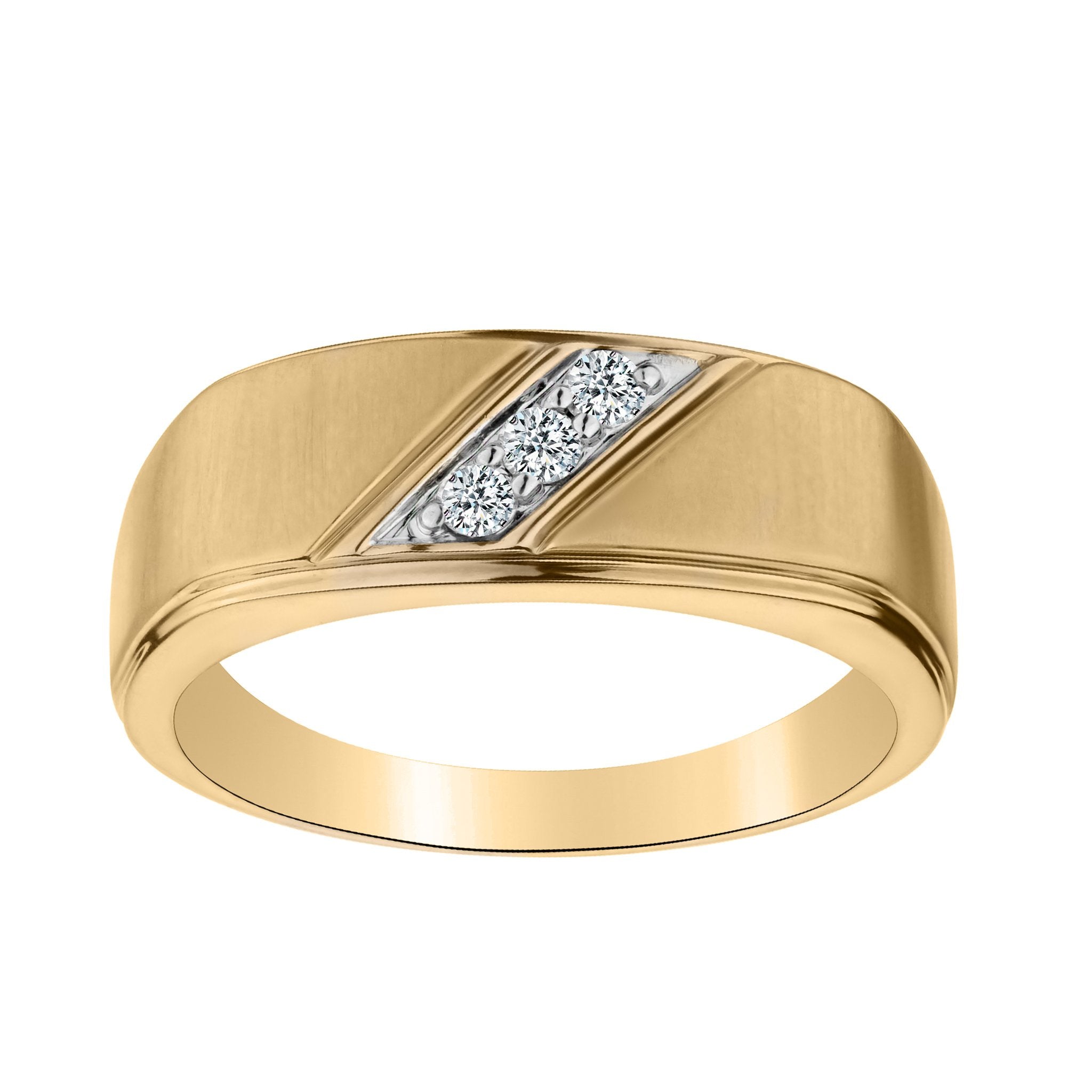 .15 CARAT DIAMOND GENTLEMAN'S RING, 10kt YELLOW GOLD. Men’s Rings. - Griffin Jewellery Designs