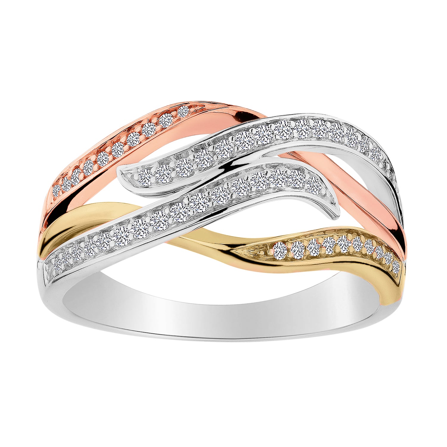 .25 CARAT DIAMOND RING, 10kt WHITE, YELLOW AND ROSE GOLD (TRI-COLOUR). Fashion Rings - Griffin Jewellery Designs