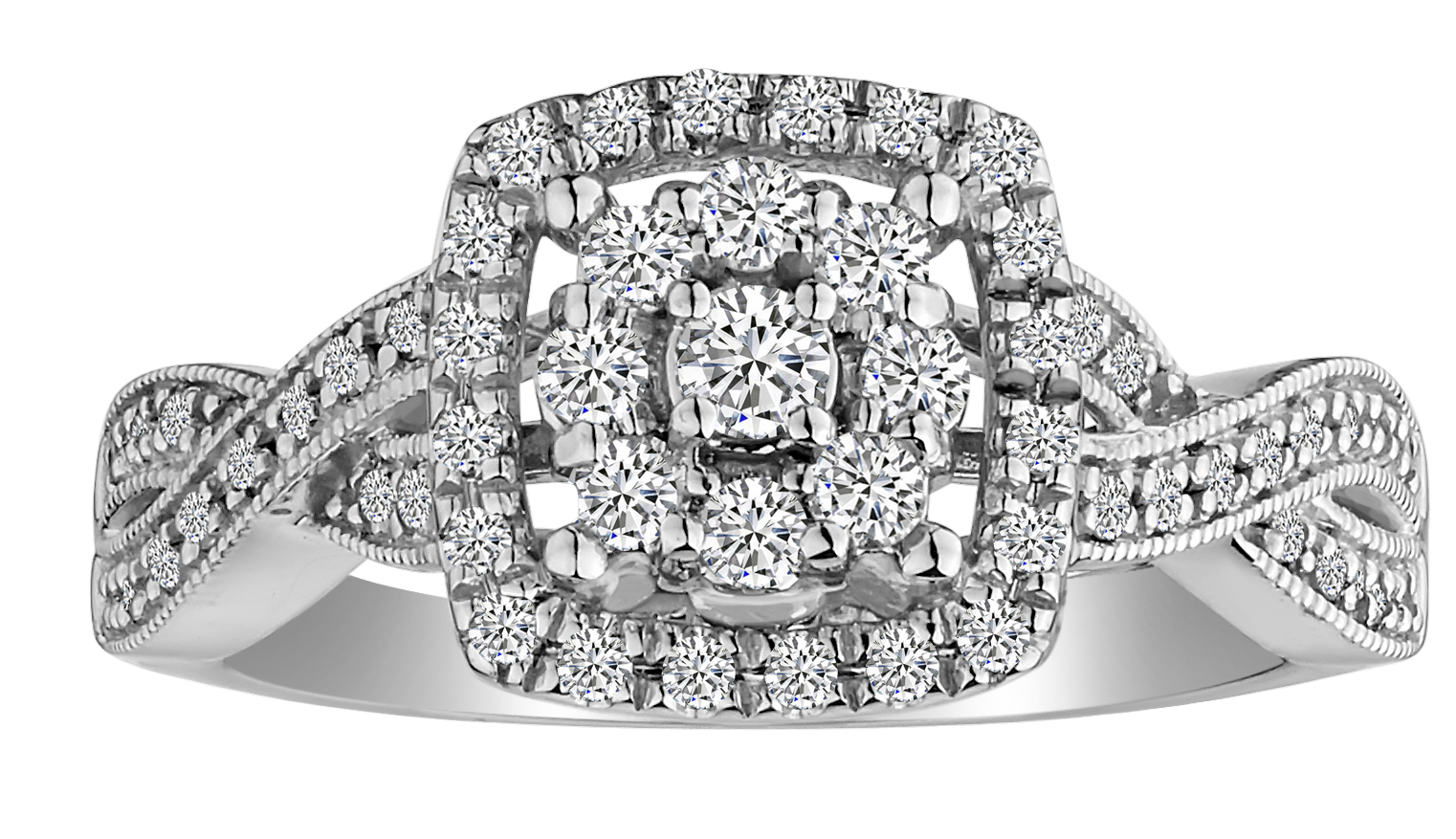 .50 Carat Diamond Infinity Engagement Ring,  10kt White Gold. Griffin Jewellery Designs