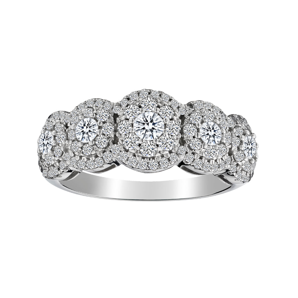 1.00 Carat of Diamonds Band, 10kt White Gold.......................NOW