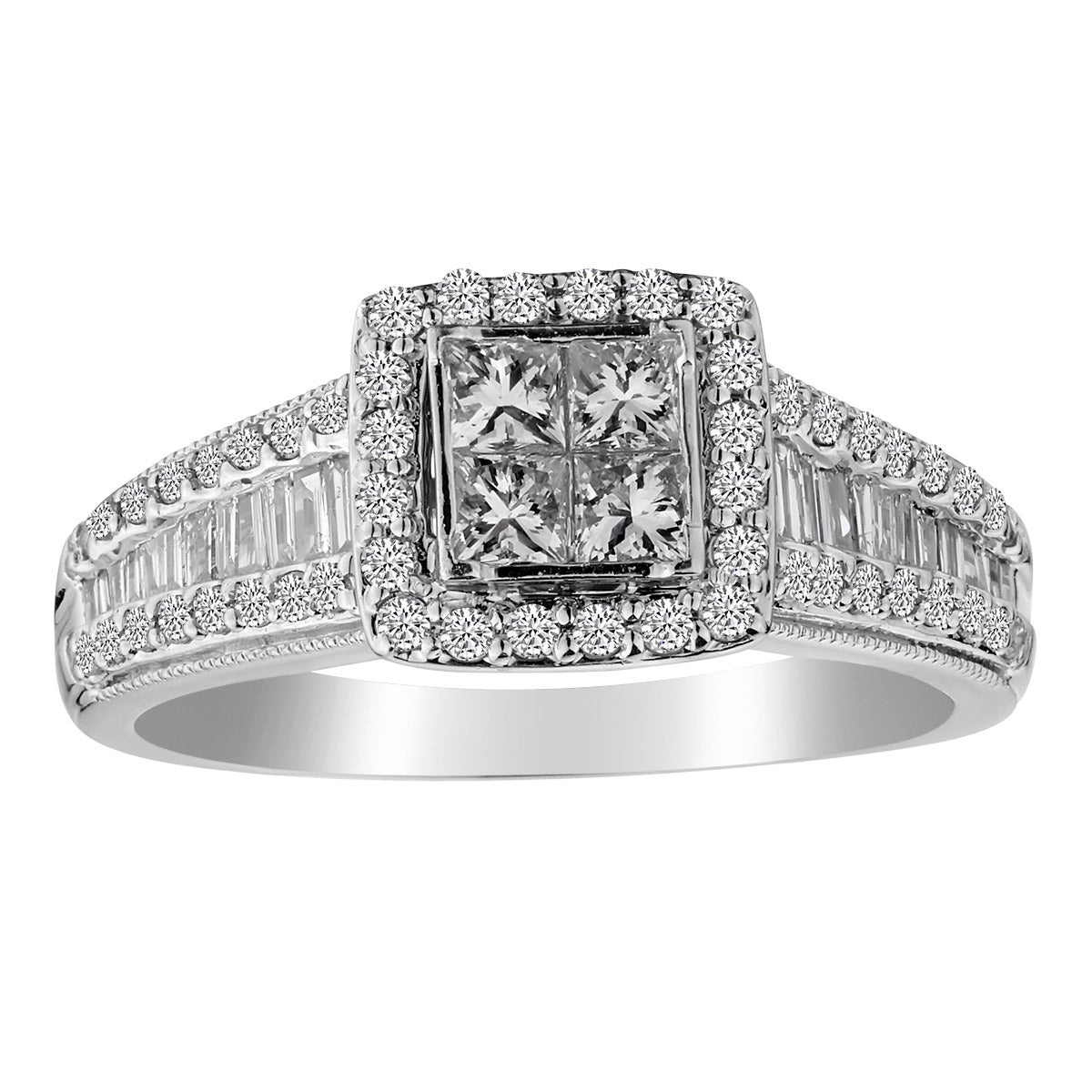 1.00 Carat of Diamonds Princess Ring, 10kt White Gold......................NOW