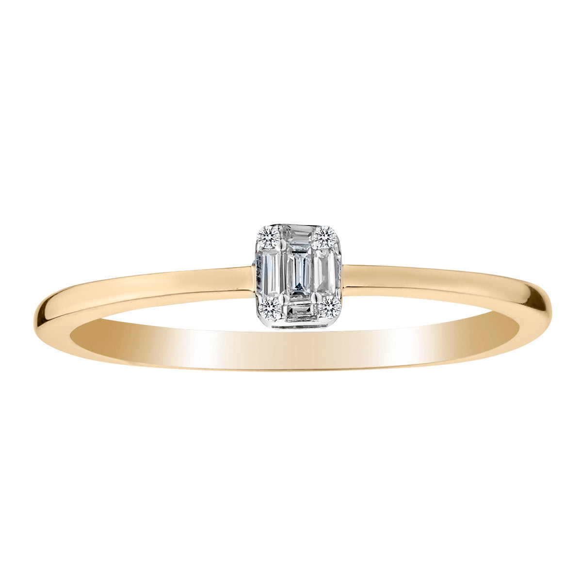 .06 Carat of Diamonds Emerald Shape Ring, 10kt Yellow Gold......................NOW