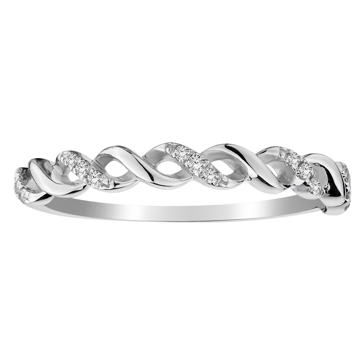 .08 Carat of Diamonds "Infinity" Ring, 10kt White Gold......................NOW