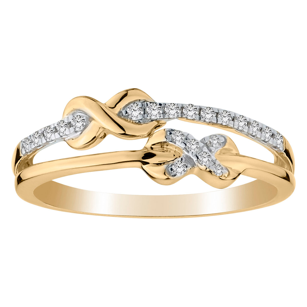 .12 Carat of Diamonds Double Infinity Ring, 10kt Yellow gold......................NOW