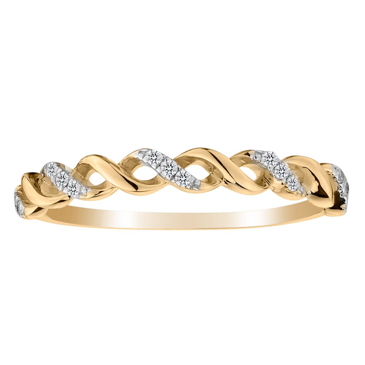 .08 Carat of Diamonds "Infinity" Ring, 10kt Yellow Gold......................NOW