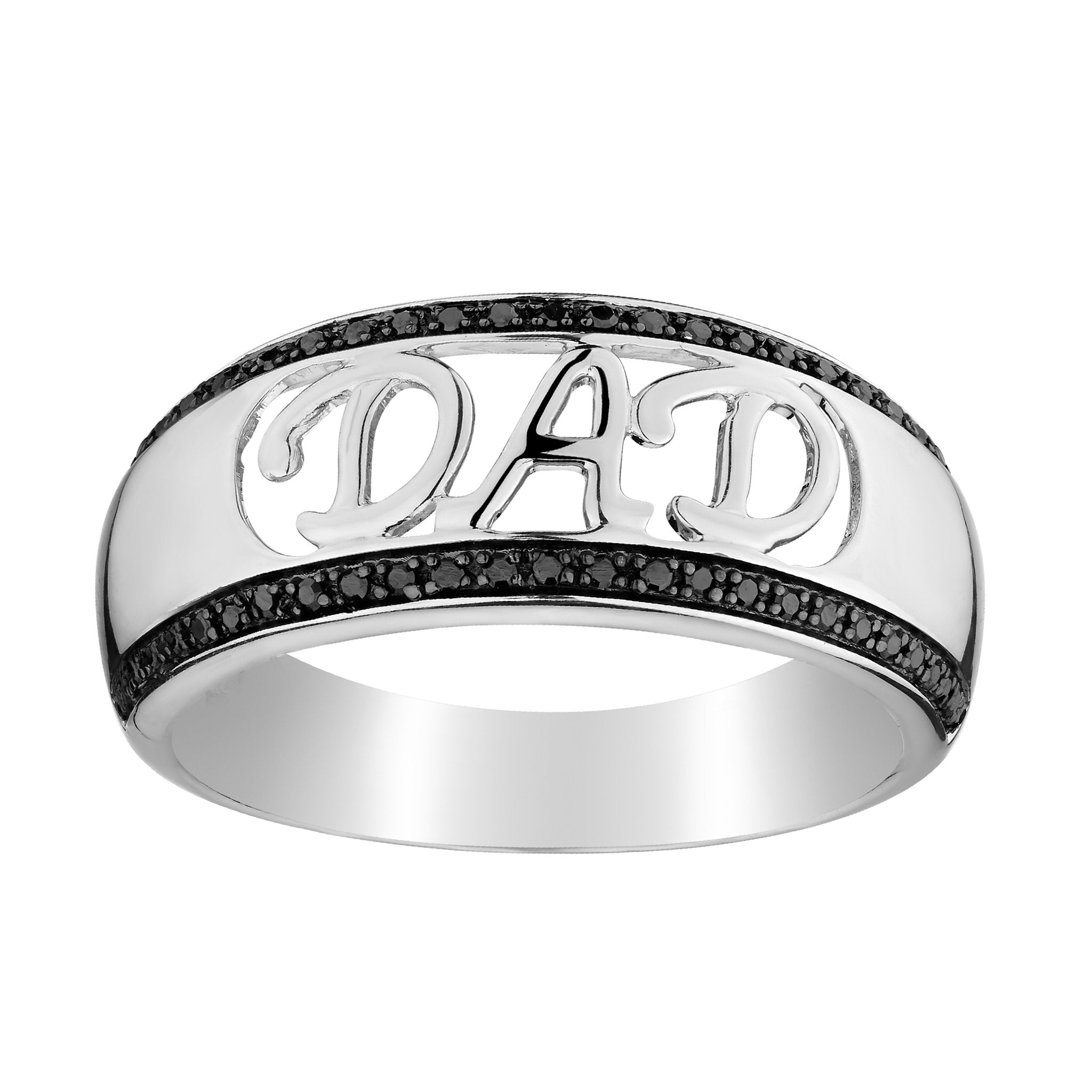 .16 CARAT BLACK DIAMOND "DAD" GENTLEMAN'S RING, SILVER. Men’s Rings.  - Griffin Jewellery Designs