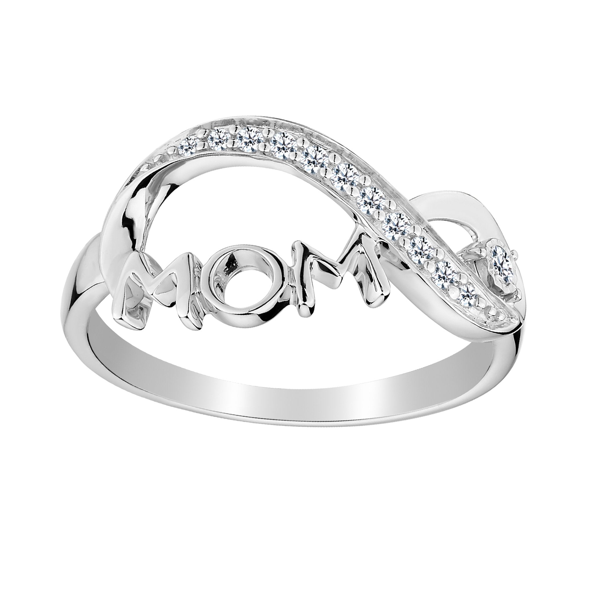 .10 CARAT DIAMOND "MOM" INFINITY RING , SILVER...................NOW - Griffin Jewellery Designs