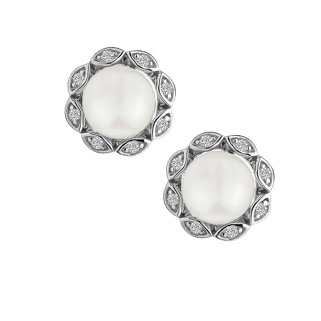 Pearl and white deals sapphire earrings