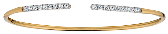 .50 Carat of Diamonds Open Cuff Bangle, 10kt Yellow Gold.....................NOW