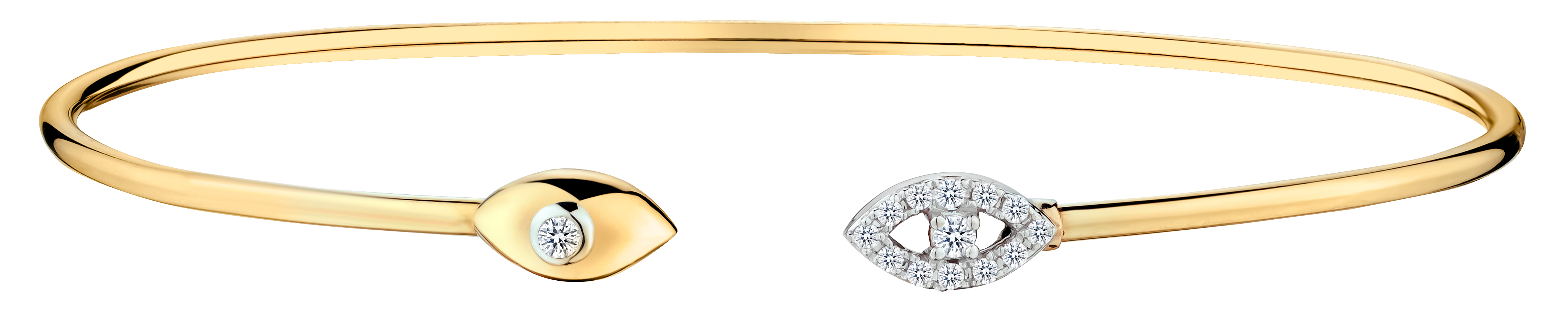 .10 Carat of Diamonds "Eye" Bangle, 14kt Yellow Gold.....................NOW