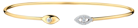 .10 Carat of Diamonds "Eye" Bangle, 14kt Yellow Gold.....................NOW